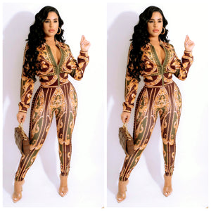 2 piece brown set