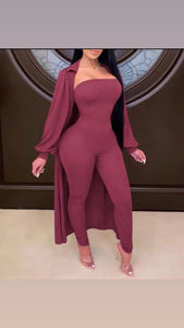 Wine jumpsuit